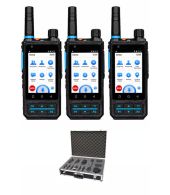 Set van 3 Inrico S200 V2 4G LTE Zello POC Portofoons en koffer