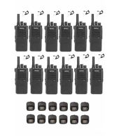 Set van 12 Inrico T522A IP66 4G LTE POC Zello Portofoon K1 2-Pins met beveiliging oortje