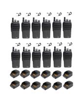 Set van 12 Wouxun KG-D828 Dualband DMR portofoons met beveiliging oortjes