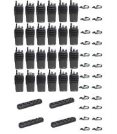 Set van 24 Wouxun KG-D828 Dualband DMR portofoons met D-shape oortjes en 4 multiladers