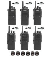 Set van 6 Inrico T522A IP66 4G LTE POC Zello Portofoon K1 2-Pins met D-shape oortje