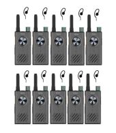 Set van 10 Hytera S1 LF vergunning vrije analoge UHF PMR446 portofoons met C-ring oortje