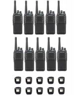 Set van 10 Kenwood NX-1300DE3 UHF DMR IP54 5Watt Portofoon met tafellader