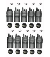 Set van 10 Wouxun KG-833 UHF IP55 5Watt met beveiliging oortje