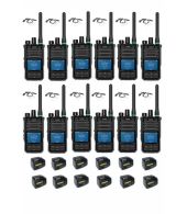 Set van 12 Caltta PH660 UHF DMR GPS, Bluetooth, display, tafellader en beveiliging oortje