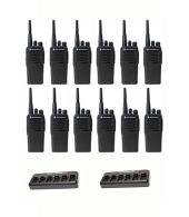 Set van 12 Motorola DP1400 UHF Analoog IP54 5Watt met 2 multilader