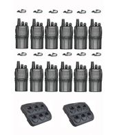Set van 12 Wouxun KG-833 UHF IP55 5Watt met D-shape oortje en multilader