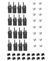 Set van 16 Kenwood PKT-300 IP52 PMR446 mini portofoons en beveiliging oortje