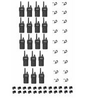 Set van 18 Kenwood PKT-300 IP52 PMR446 mini portofoons en beveiliging oortje