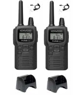 Set van 2 Kenwood PKT-300 IP52 PMR446 mini portofoons en beveiliging oortje