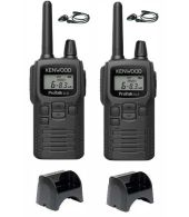 Set van 2 Kenwood PKT-300 IP52 PMR446 mini portofoons en D-shape oortje