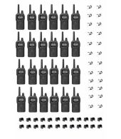 Set van 24 Kenwood PKT-300 IP52 PMR446 mini portofoons en beveiliging oortje