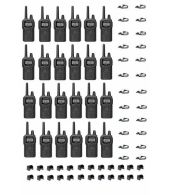 Set van 24 Kenwood PKT-300 IP52 PMR446 mini portofoons en D-shape oortje