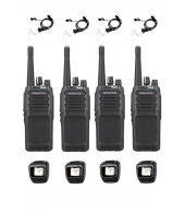 Set van 4 Kenwood NX-1300DE3 UHF DMR IP54 5Watt Portofoon met tafellader en Beveiliging oortje