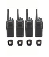 Set van 4 Kenwood NX-1300NE3 UHF Nexedge IP54 5Watt Portofoon met tafellader