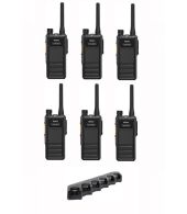 Set van 6 Hytera HP605 UHF DMR IP67 5Watt met multilader 