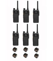 Set van 6 Hytera HP605 UHF DMR IP67 5Watt met tafellader 