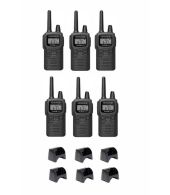 Set van 6 Kenwood PKT-300 IP52 PMR446 mini portofoons 