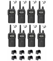 Set van 8 Kenwood PKT-300 IP52 PMR446 mini portofoons en beveiliging oortje