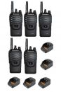 Set van 5 Wouxun KG-968 UHF portofoons IP66 10Watt met Bluetooth