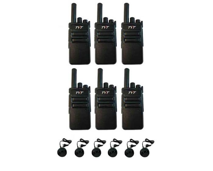 Set van 6 TYT TC-555 UHF 2Watt compacte Portofoons
