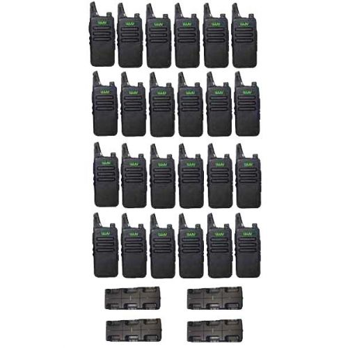 Set van 24 stuks WLN KD-C1 Zwart UHF mini Portofoon 5Watt Portofoon met 4 multiladers