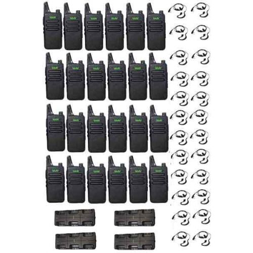 Set van 24 stuks WLN KD-C1 Zwart 5Watt met met 4 multiladers en G-shape headsets
