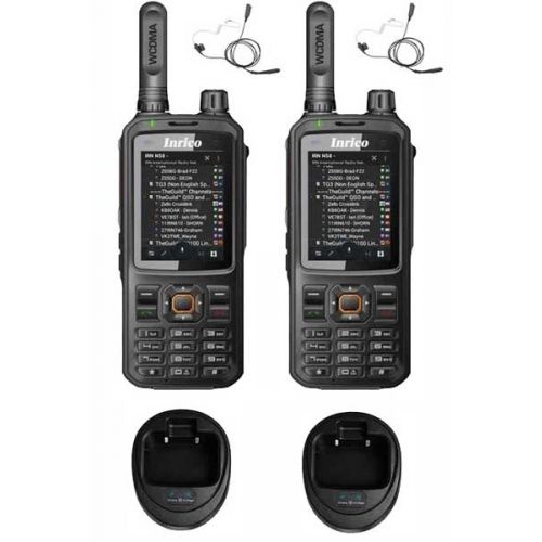 Set van 2 Inrico T320 4G LTE Zello Portofoon met tafellader en beveiliging oortje