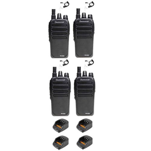 Set van 4 Wouxun KG-D828 Dualband DMR portofoons met beveiliging oortje
