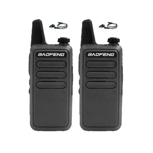 Set van 2 Baofeng BF-R5 dunne uhf mini portofoon 5 watt met D-shape oortje