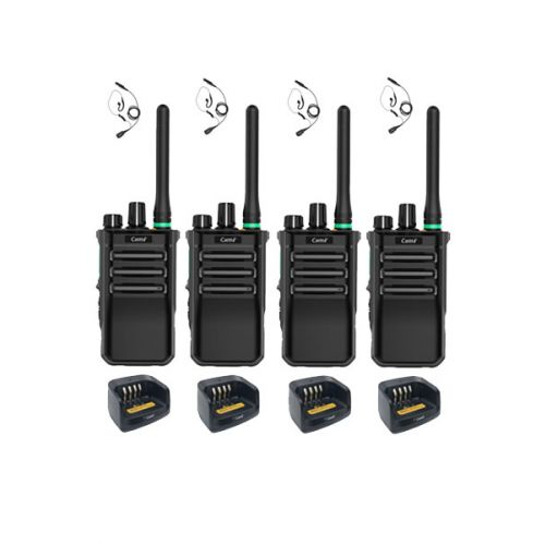 Set van 4 Caltta PH600 UHF DMR IP68 4Watt GPS, Bluetooth met tafellader en G-shape oortje