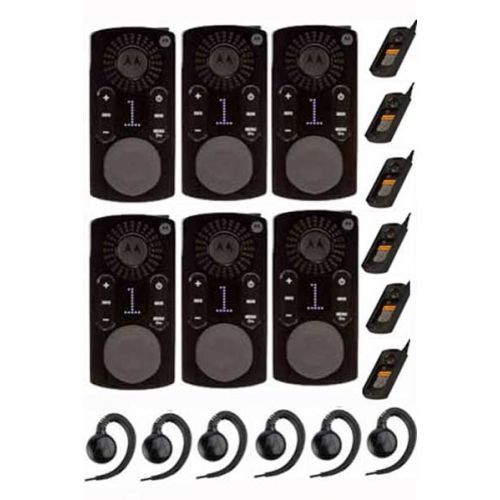 Set van 6 stuks Motorola CLK446 display met headsets en laders