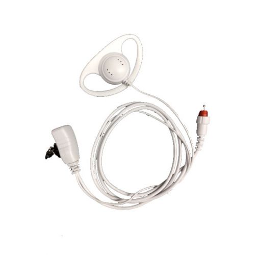 Witte D-Shape headset voor Motorola CLP446 en CLK446 M10 1-Pin aansluiting OP=OP 