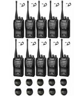 Set van 10 Wouxun KG-819 UHF IP55 PMR446 Portofoons met beveiliging oortje