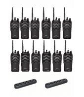 Set van 12 Wouxun KG-988 UHF IP66 8Watt Portofoon met multilader