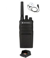 Motorola XT420 UHF IP55 PMR446 Portofoon met tafellader en beveiliging oortje M1 2-Pins