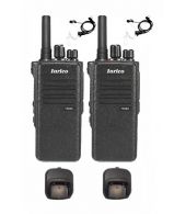 Set van 2 Inrico T522A IP66 4G LTE POC Zello Portofoon K1 2-Pins met beveiliging oortje