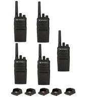 Set van 5 Motorola XT420 UHF IP55 PMR446 Portofoon met laders