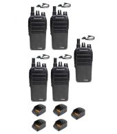 Set van 5 Wouxun KG-D828 Dualband DMR portofoons met D-shape oortjes