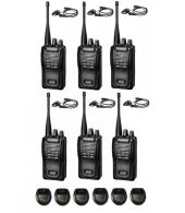 Set van 6 Wouxun KG-819 UHF IP55 PMR446 Portofoons met D-shape oortje