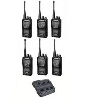 Set van 6 Wouxun KG-819 UHF IP55 PMR446 Portofoons met multilader