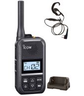 Icom IC-U20SR IP54 mini Portofoon met tafel lader en C-ring oortje