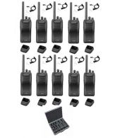 Set van 10  stuks Kenwood TK-3501 met koffer, beveiliging oortje en laders