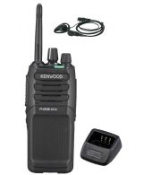 Kenwood TK-3701D IP55 Digitale PMR446 Portofoon met tafellader en D-shape headset