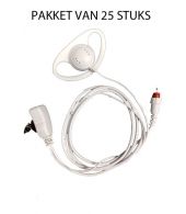 25 stuks Witte D-Shape headsets voor Motorola CLP446 en CLK446 OP=OP