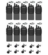 Set van 10 Baofeng C2 UHF 5Watt portofoons met D-shape oortjes