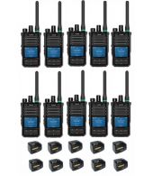 Set van 10 Caltta PH660 UHF DMR GPS, Bluetooth, display en tafellader