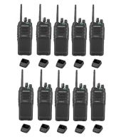 Set van 10 Kenwood TK-3701D IP55 Portofoon met tafellader