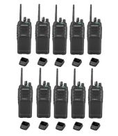 Set van 10 Kenwood TK-3701D IP55 Portofoon met tafellader