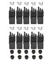 Set van 10 Motorola R2 UHF Analoog IP55 5Watt met tafellader en beveiligingoortje